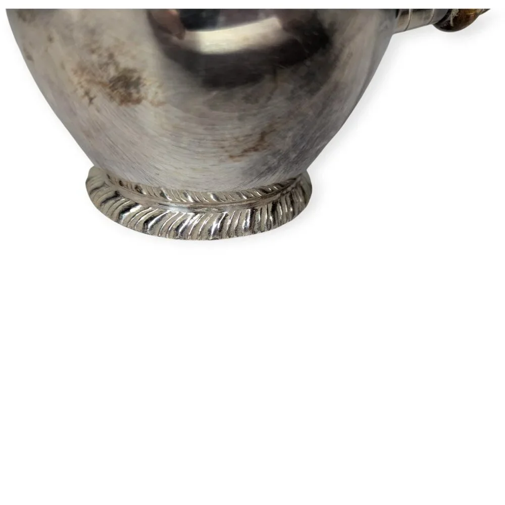 Vintage S.F. Co Silver Plate 2422 Brandy Warmer w/Wooden Handle 10
